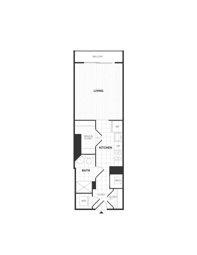 Floor Plan - Studio/1 Bath