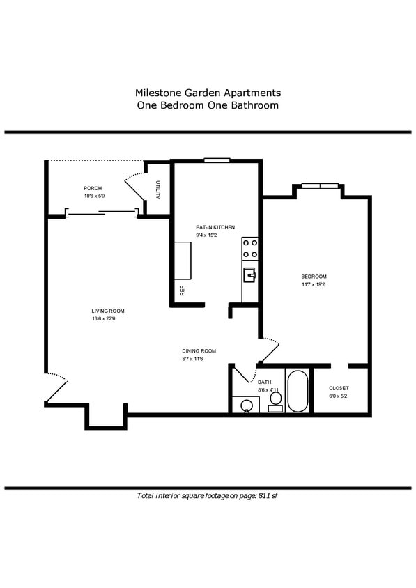 One Bedroom - One Bedroom/One Bathroom