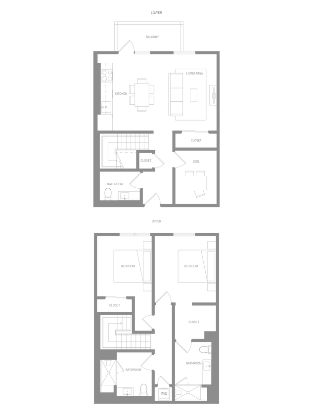 Floor Plan - Alta Townhome 2 Bedroom 2.5B Den A