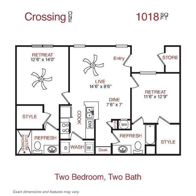 Floor Plan - Crossing One