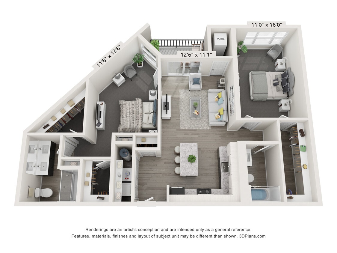 Floor Plan - 2BC-3A