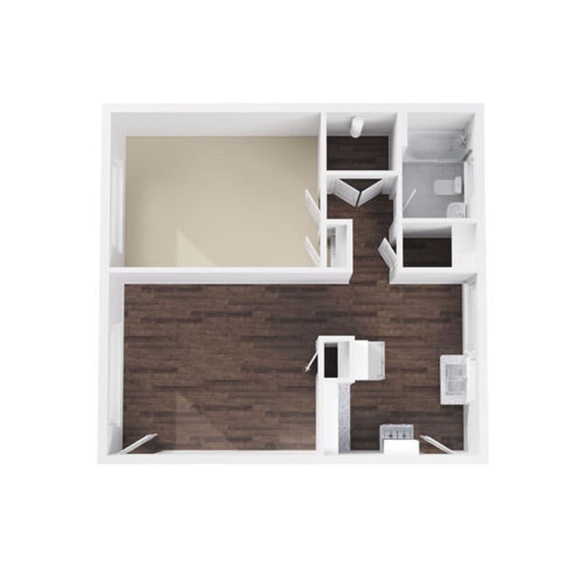 Floor Plan - 22251x1 - 1 bed 1 bath 