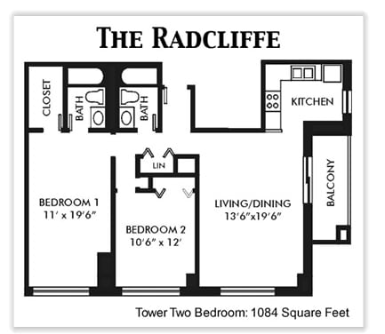 Radcliff | 2 Bed 2 Bath | 1,084 sqft - Two Bedroom 2 Bath- 1084 sqft