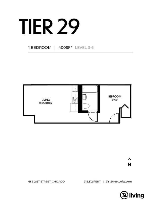 Floor Plan - One Bed Loft - C