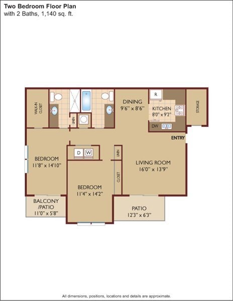Floor Plan - $1.49/sq.ft. - Two Bedroom
