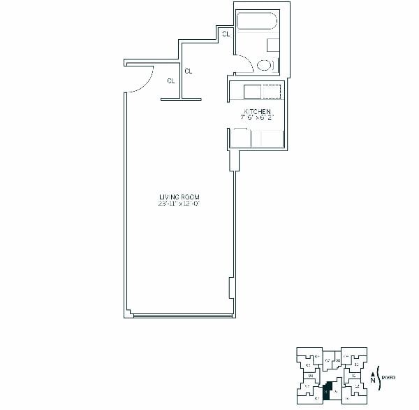 Floor Plan - PARKSIDE WEST - Studio One Bathroom