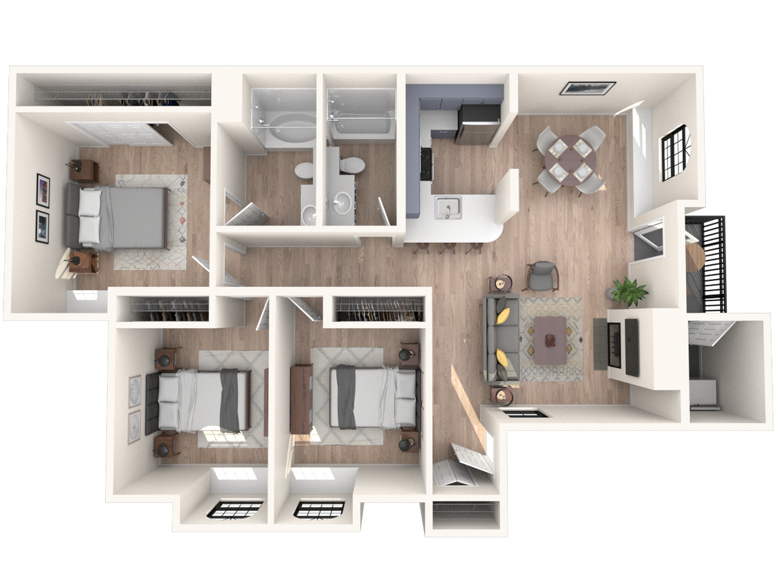 Floor Plan - 3x2 | Reef | Prior Reno