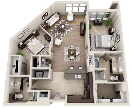 Floor Plan - B2B- Renovated