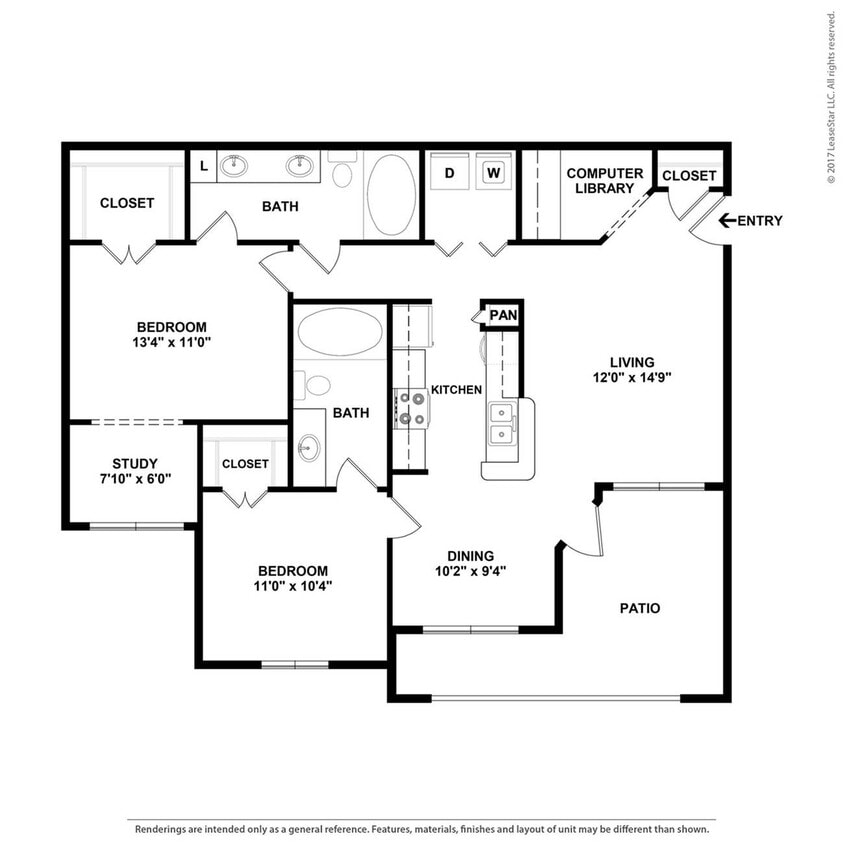 Two bedroom apartment in Round Rock, Texas. - B2
