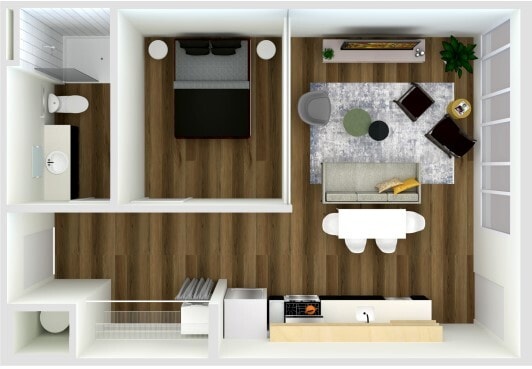 Floor Plan - One Bedroom/1 Bath- North