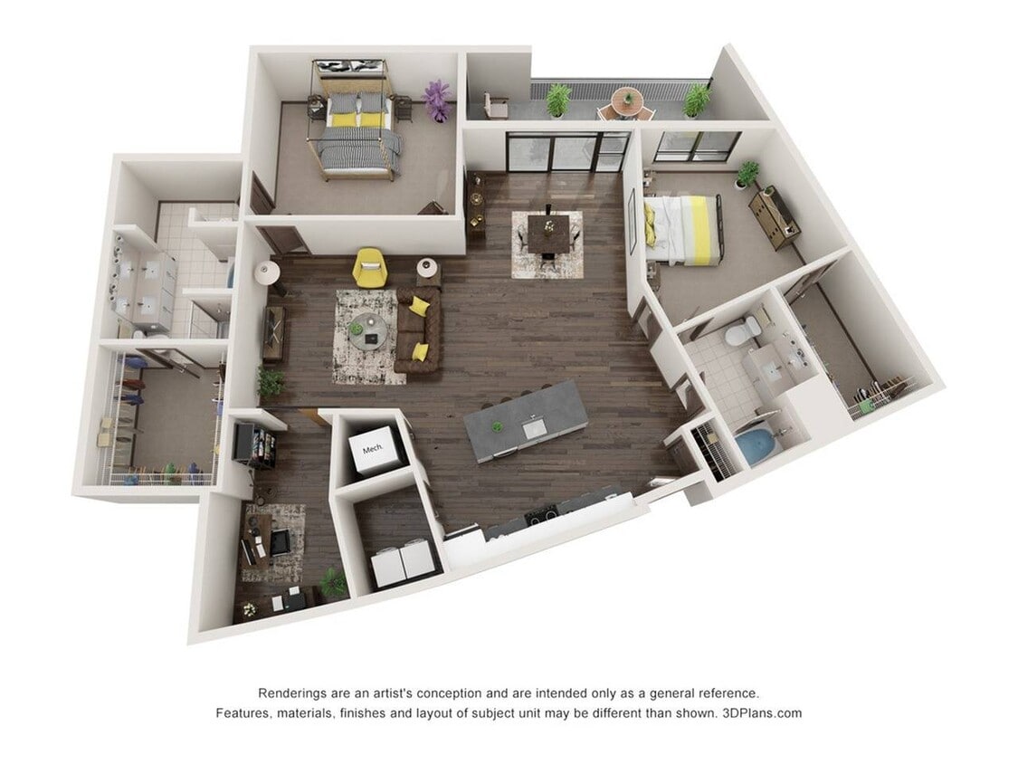 2 Bedroom - 2 Bathroom with Den - Walnut (2 Bedroom & 2 Bathroom w/ a Den)