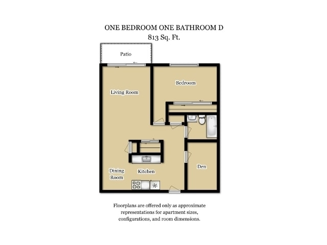 1 Bed/1 Bath-Plan D - 1 Bed 1 Bath Plan D