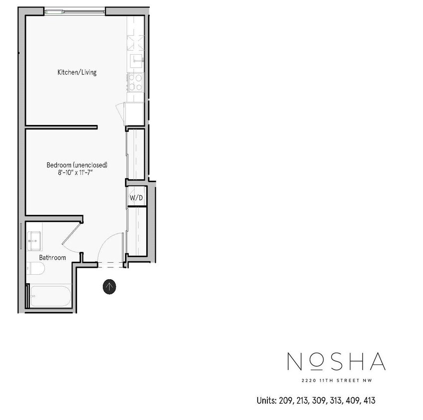 Floor Plan - Jr 1 Bed- 1Bath  F