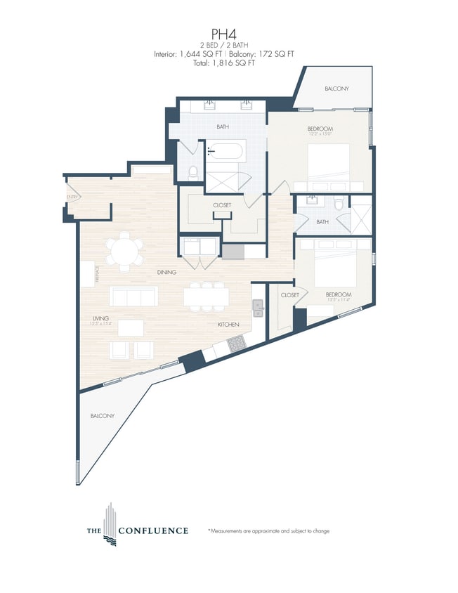 Floor Plan - PH4 | Tower Penthouse 2 Bedroo