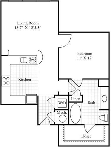 Floor Plan - 1 Bedroom A