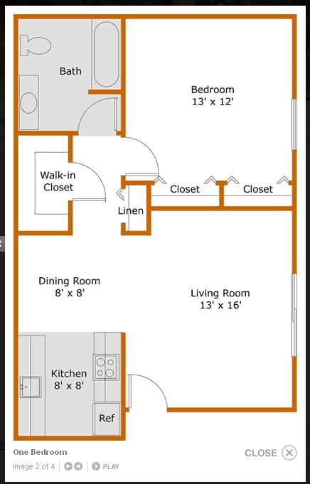 1BR/1BA - 1 Bedroom 1st Floor