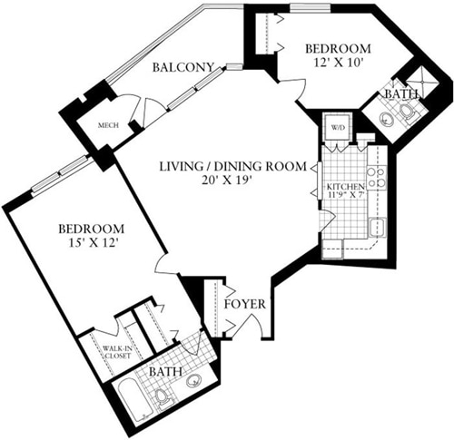 Floor Plan - 2 Bedrooms A