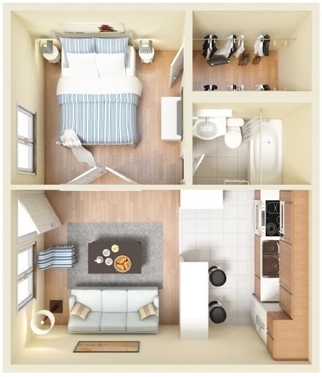 Floor Plan - One Bedroom