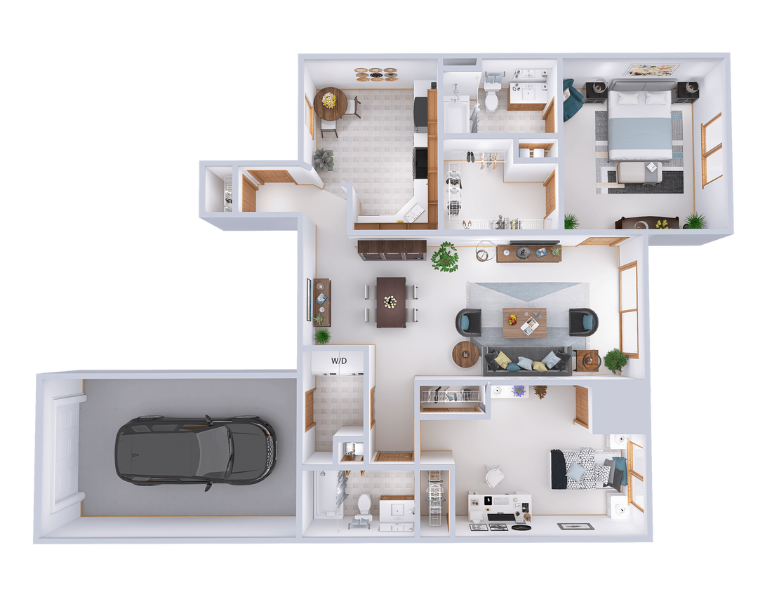 Floor Plan - Oakshire Village - 2 Bed, 2 Bath Lower (B)