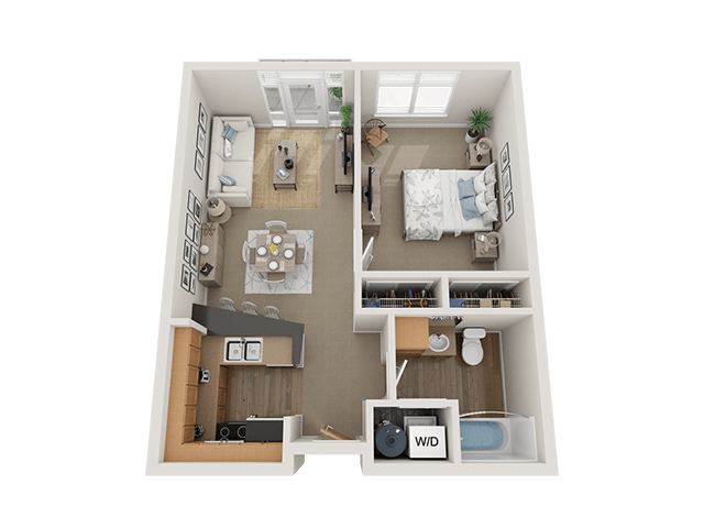 Floor Plan - 1 Bed 1 Bath