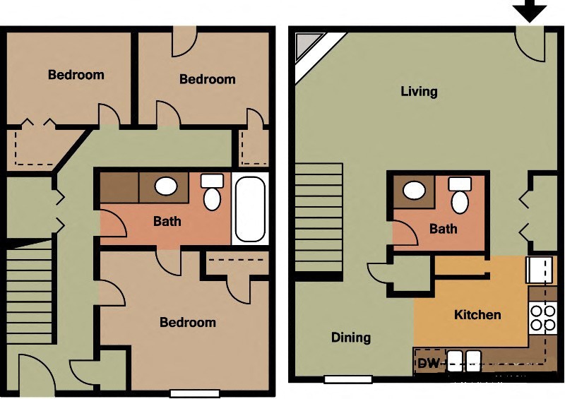 Floor Plan - 3 Bed 2 Bath