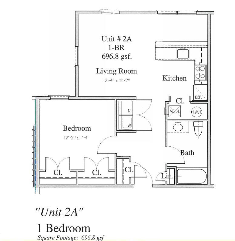 Floor Plan - 1-Bed, 1-Bath