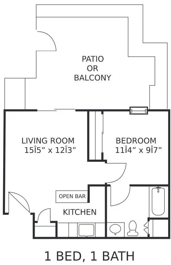 Meridian Lakes Floor Plan - Berkley 475 sq. ft..jpg - 1Bed/1Ba-Up (A)