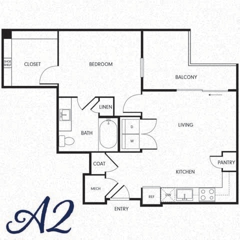 Floor Plan - One-Bedroom (A2)