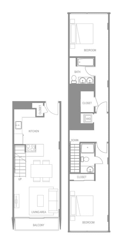 Floor Plan - Navona Two Bedroom Up A