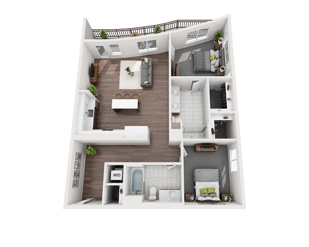 Floor Plan - Two Bedroom B2J