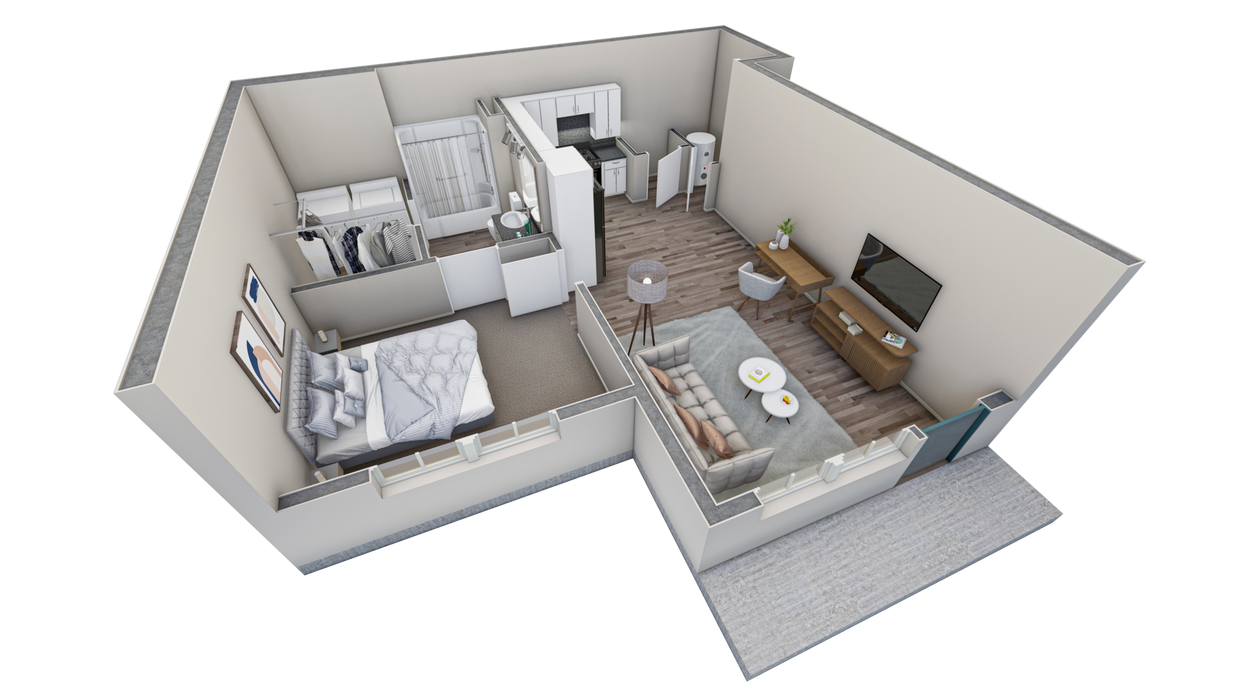 Floor Plan - 1 BR Horizon Courtyard