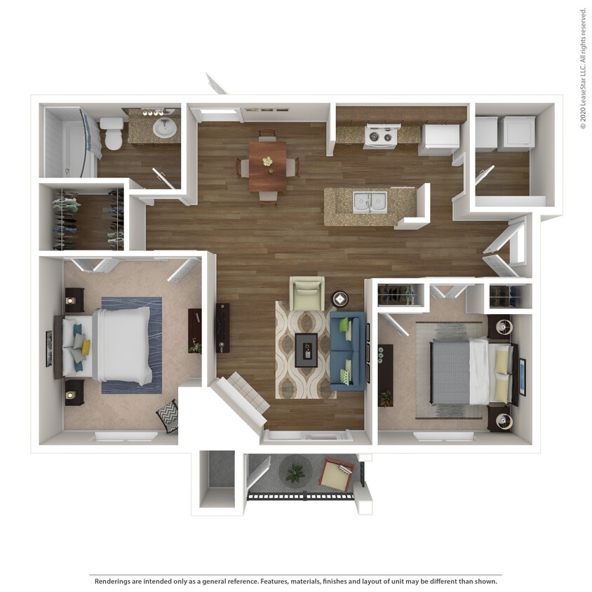 Floor Plan - 2 Bed 1 Bath 928 SqFt (858 Net)