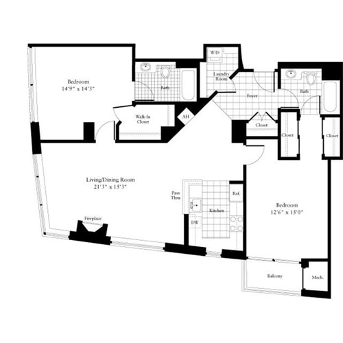 Floor Plan - 2 Bedrooms T