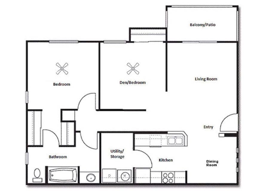 Floor Plan - 2x1