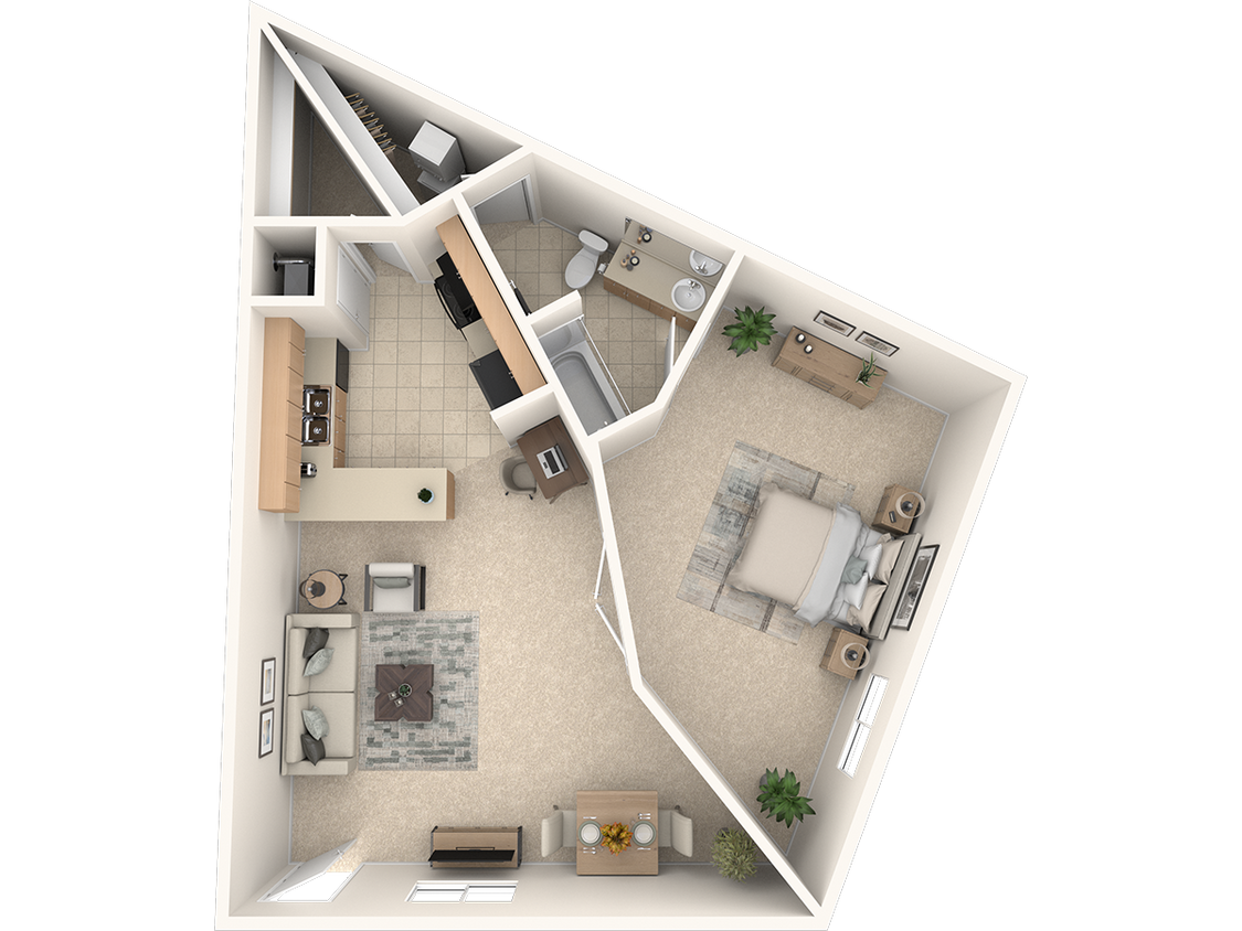 Floor Plan - 1 Bedroom - Phase II