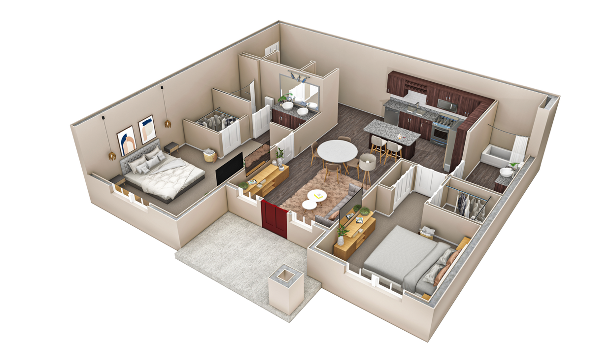 Floor Plan - 2 BR Haven Courtyard