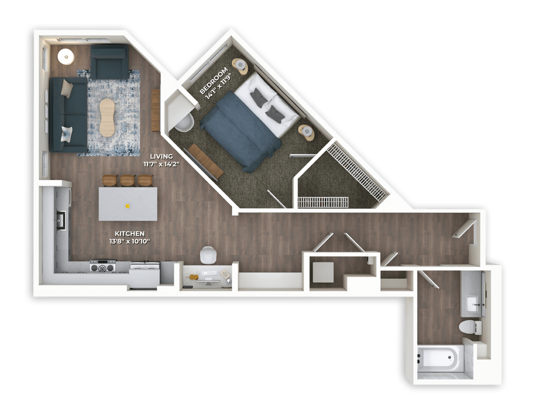 Floor Plan - A6 One Bedroom 