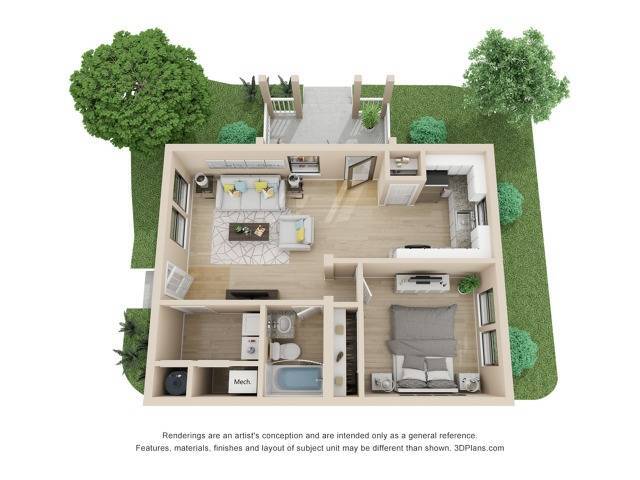 1 Bedroom | 1 Bath | 700 SF - Birch