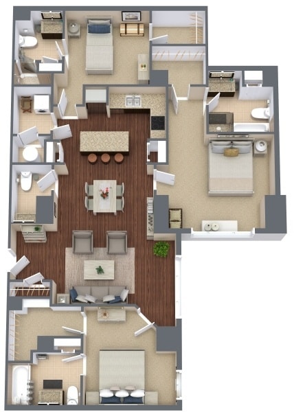 Floor Plan - Manhattan (3 bed)