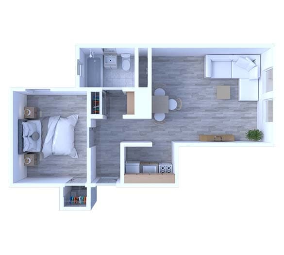 Floor Plan - 1 Bedroom Floor Plan A2