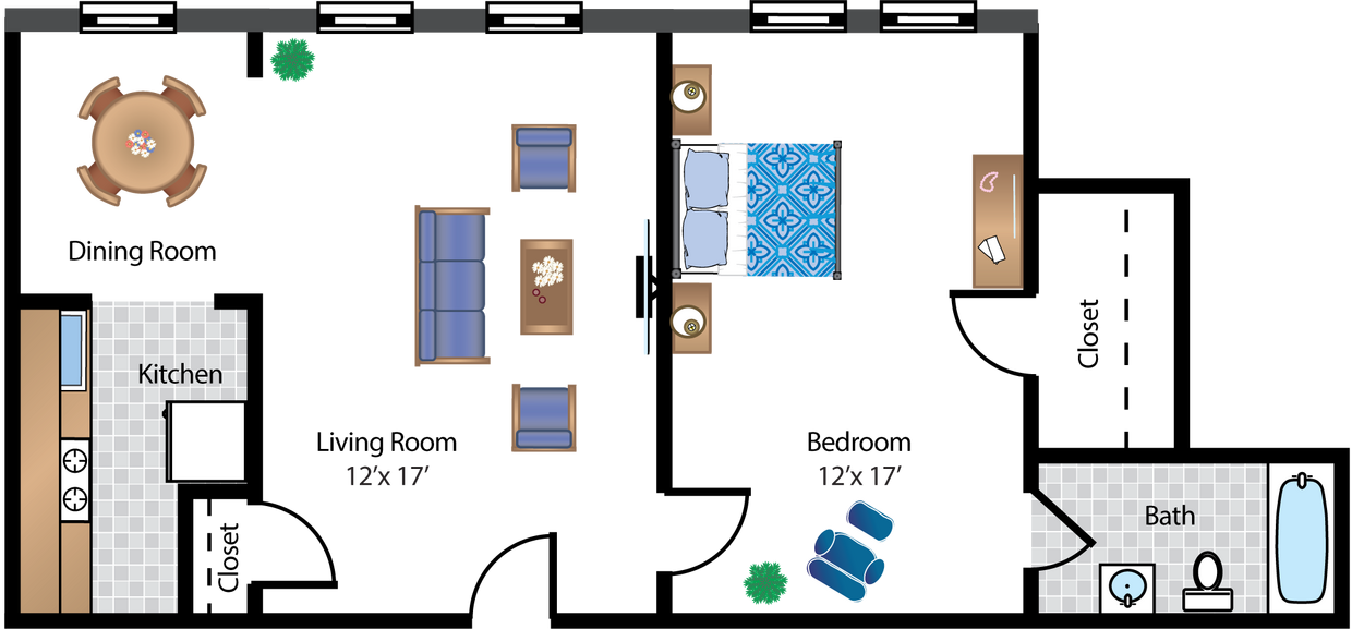 Floor Plan - 1 Bedroom 04 Tier