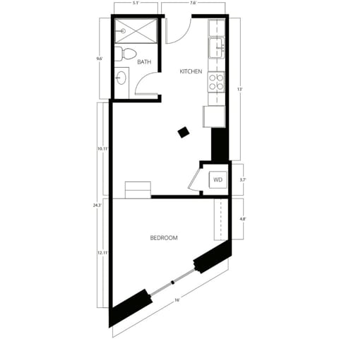 Studio | 1 Bath | 386-440 SQ FT - S1-LIB
