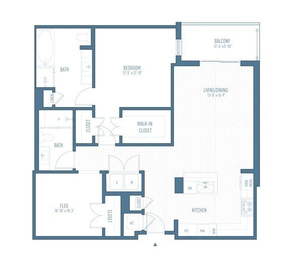 One Hermann Place - A17 - 2 Beds - 2 Baths - 1189 Sq. ft. - A17