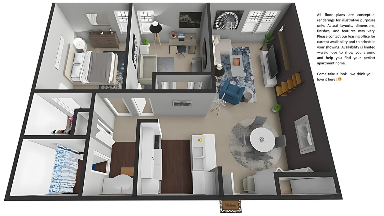 Floor Plan - Two Bedroom Apartments