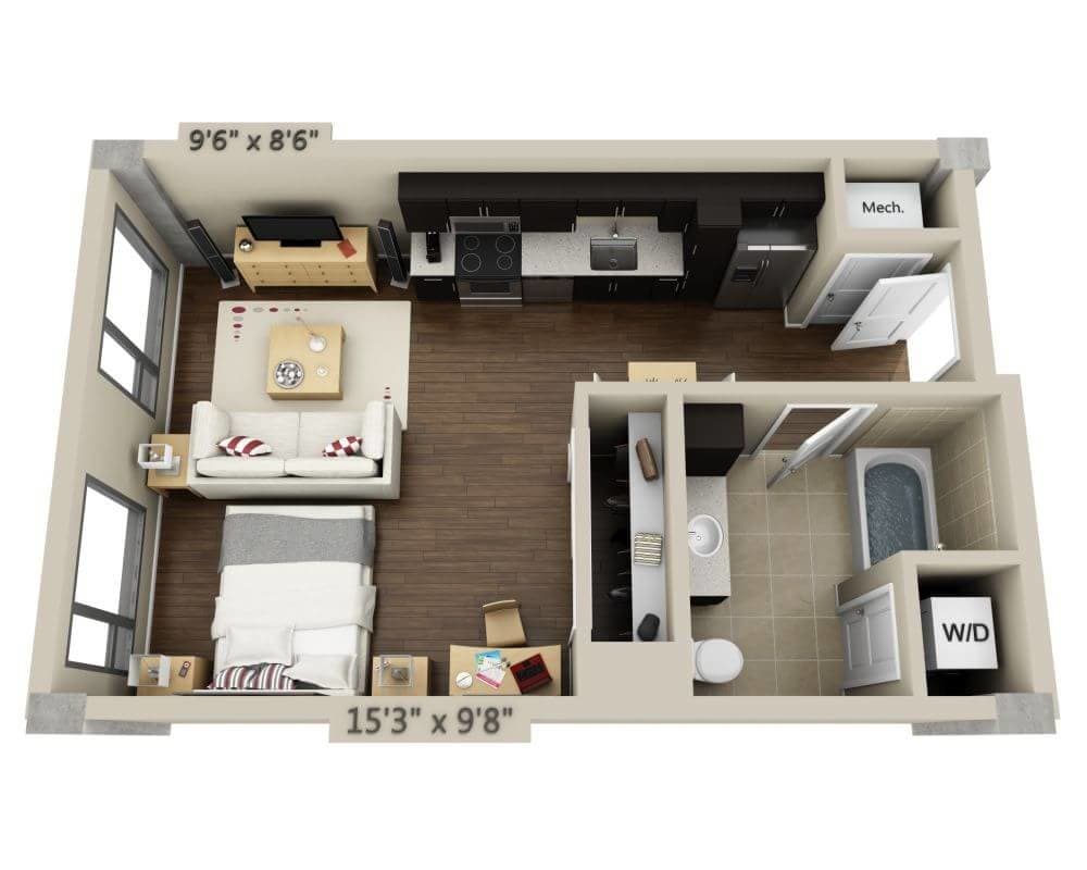 Floor Plan - Studio E1B