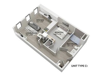 C1 - 608 Sq. Ft. - C1