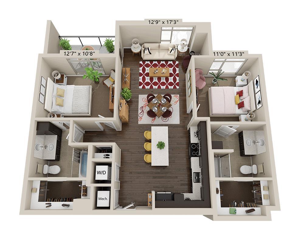 Floor Plan - Two Bedroom B2R