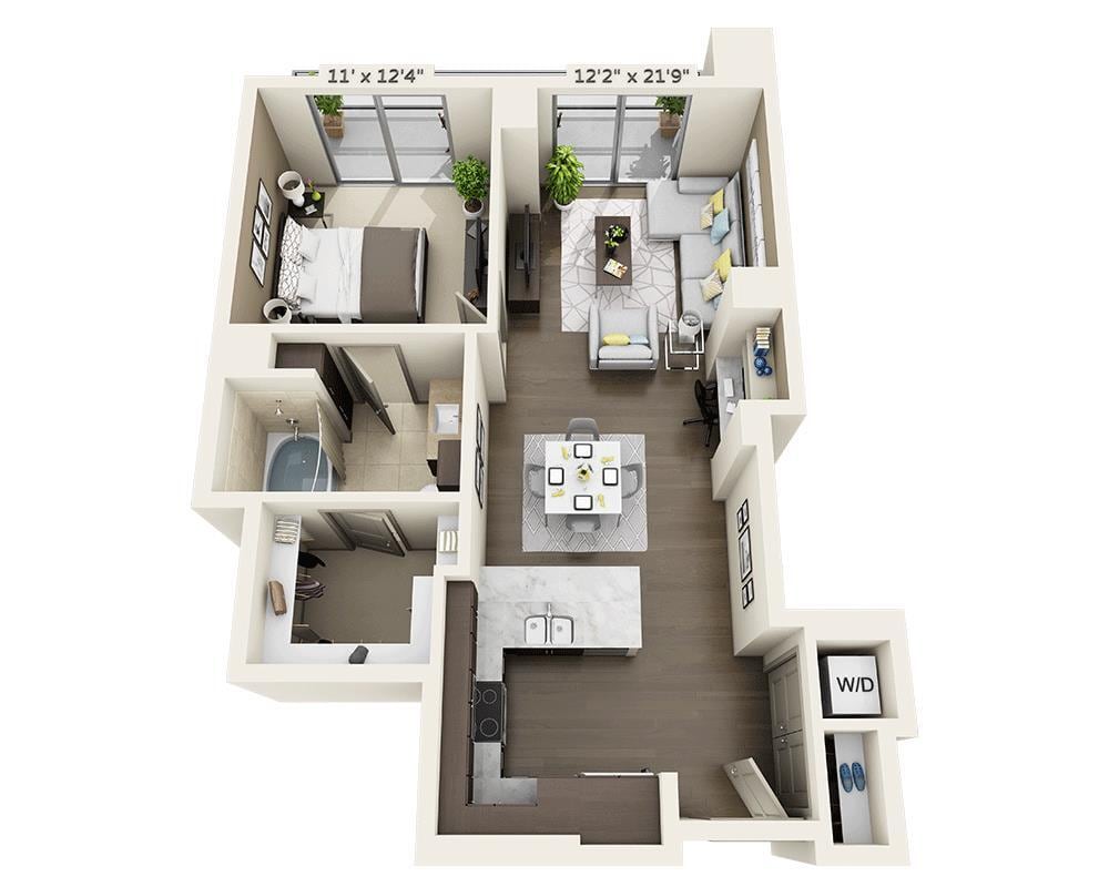 Floor Plan - One Bedroom A1H