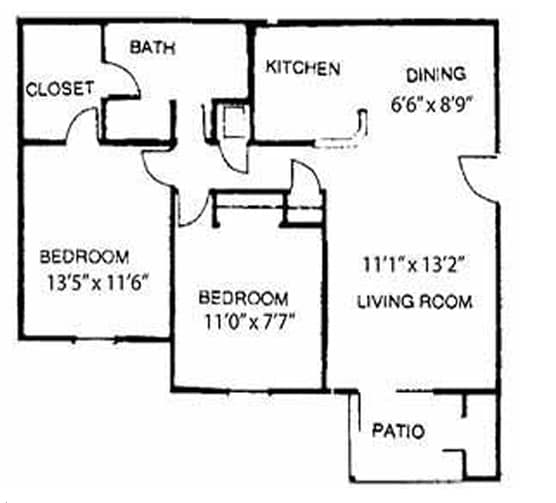 2BR/1BA - THE DOGWOOD