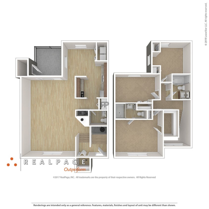 Floor Plan - Two Bedroom Townhome